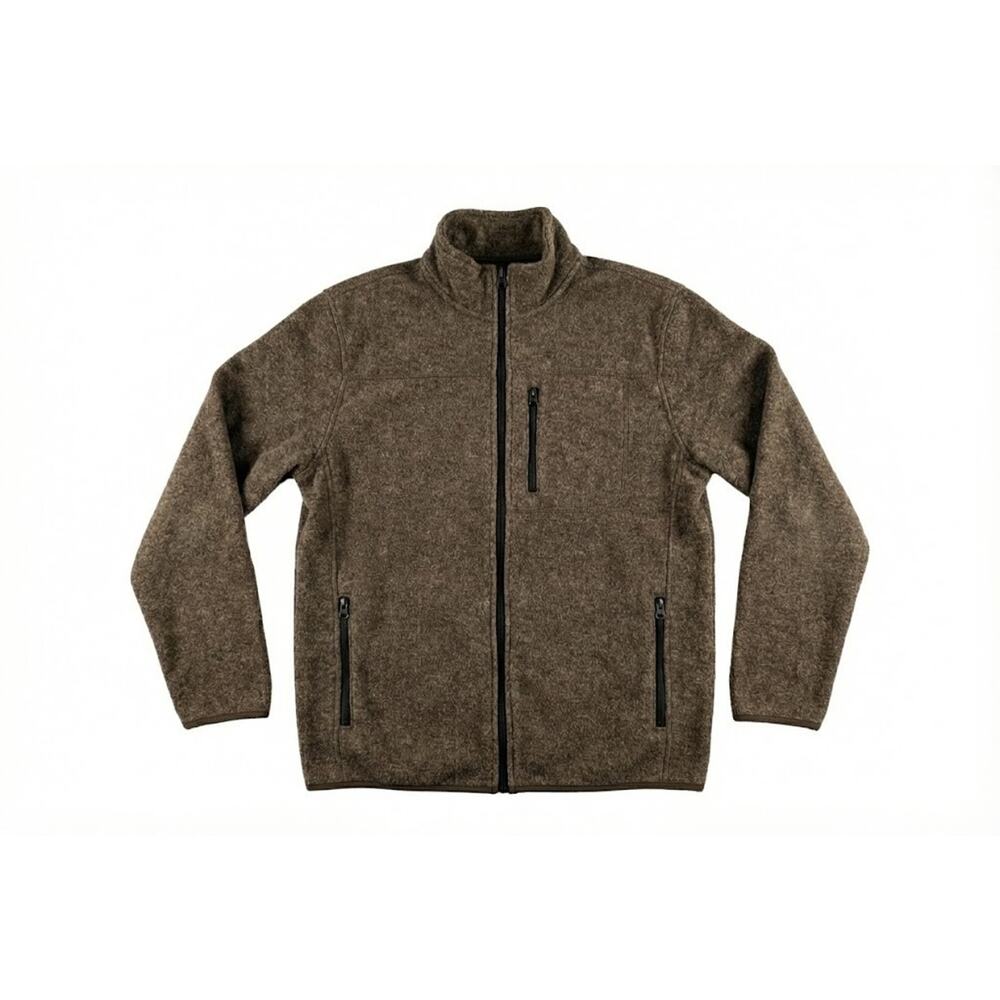 Sonoma Men's Sweater Fleece Jacket Full Zip Brown Heather Size L Large